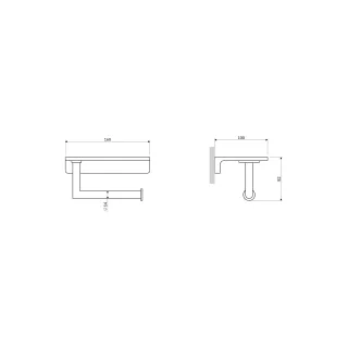Omnires MODERN PROJECT uchwyt na papier toaletowy z półką, miedź szczotkowana MP60511CPB