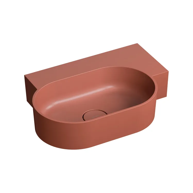 Omnires OVO M+ umywalka nablatowa/wisząca - prawa, 55 x 38 cm, terracotta mat OVO555UWPTE