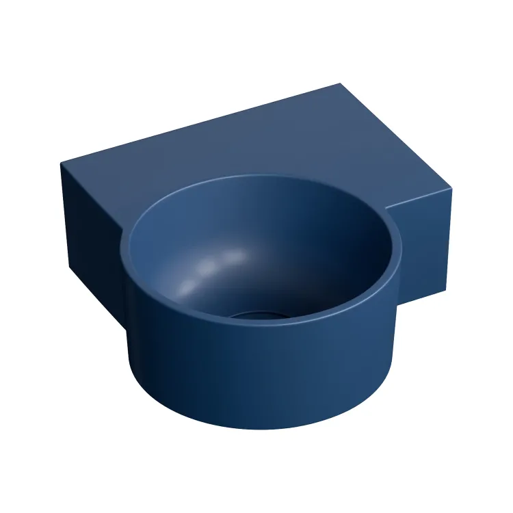 Omnires OVO M+ umywalka nablatowa/wisząca - prawa, 33 x 34 cm, midnight blue mat OVO335UWPMB