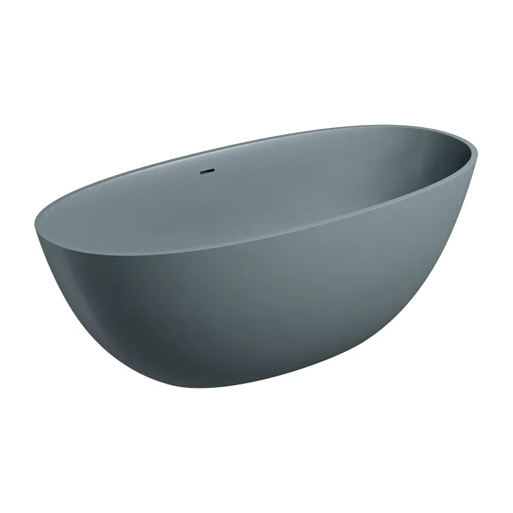 Omnires SHELL M+ kompozytowa wanna wolnostojąca z przelewem, 160 x 75 cm, ash grey mat SHELLWWZPAG