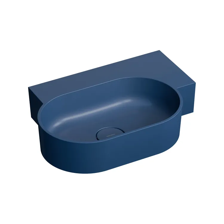 Omnires OVO M+ umywalka nablatowa/wisząca - prawa, 55 x 38 cm, midnight blue mat OVO555UWPMB