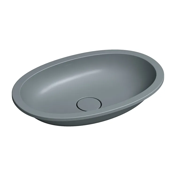 Omnires SHELL M+ kompozytowa umywalka podblatowa, 54 x 34 cm, ash grey mat SHELL540UPAG