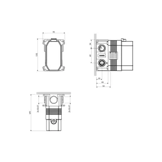 Omnires element podtynkowy baterii prysznicowej 2-wyjściowej podtynkowej BOX47X
