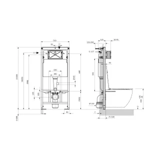Omnires STRONGFRAME ECO stelaż podtynkowy do miski toaletowej, z funkcją oszczędnego spłukiwania SFEWC1