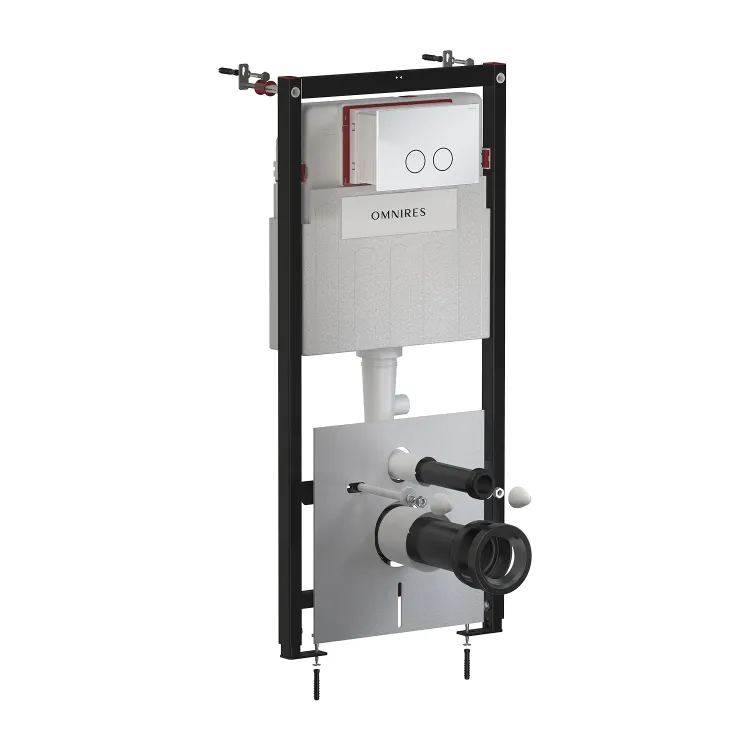 Omnires SET: STRONGFRAME stelaż podt. z ECO spłuk. + STEEL-R45 stal. przy. spł., chrom połysk STFWCECO1R45-RCR