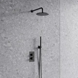 Omnires CONTOUR termostatyczny system prysznicowy podtynkowy, antracyt szczotkowany SYSCT11AT