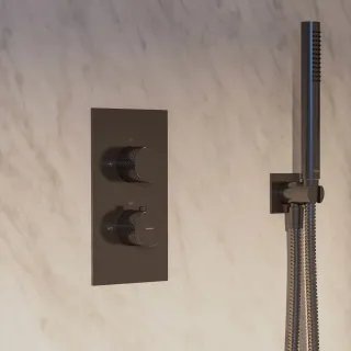 Omnires CONTOUR termostatyczny system prysznicowy podtynkowy, antracyt szczotkowany SYSCT11AT