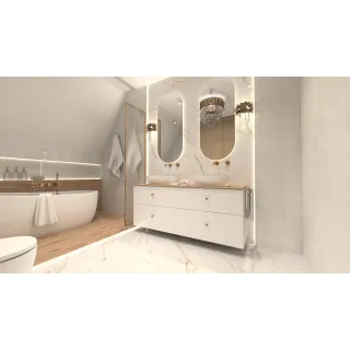 Egen Statuario Acura 60x120 cm  płytka gresowa biały marmur ze złotą żyłą połysk (1,44)