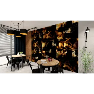 Egen Inferno Gold 60x120 cm płytka gresowa czarna z efektem połomieni połysk (1,44)