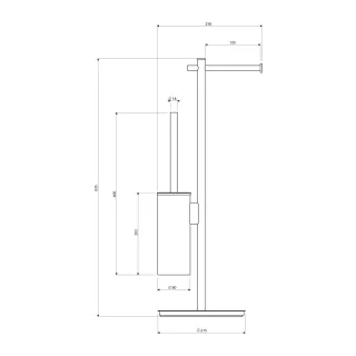 Omnires MODERN PROJECT stojak na papier i szczotkę toaletową, czarny mat MP60810BL