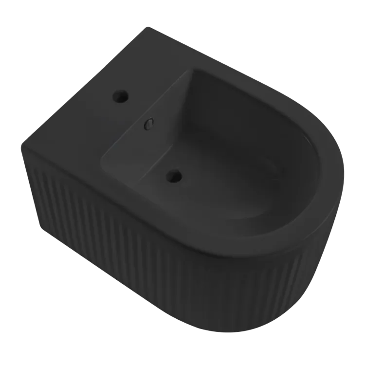 Invena BIDET WISZĄCY GLAMOUR RYFLOWANY, CZARNY MAT CB-92-005-L