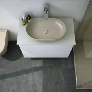 RAK Ceramics FEELING Umywalka slim nablatowa owalna 55x35 cm cappuccino mat (514) FEECT5500514A