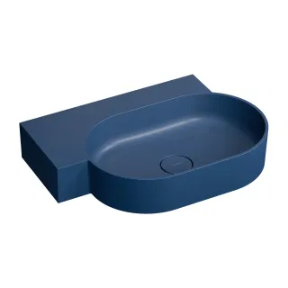 Omnires OVO M+ kompozytowa umywalka nablatowa/wisząca - lewa, 64 x 44 cm, midnight blue mat OVO645UWLMB