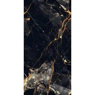 Egen BLACK WINTER 60x120 cm płytka gresowa czarny marmur ze złotą żyłą połysk rect. (1.44)