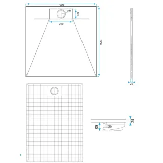 Rea BRODZIK BAZALT GREY 90x90 REA-K4105