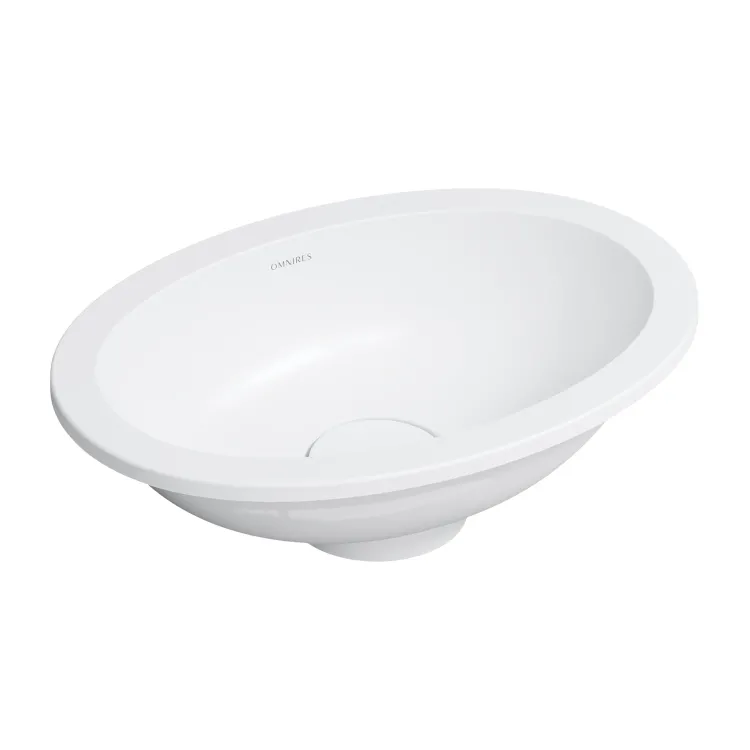 Omnires SHELL M+ kompozytowa umywalka podblatowa, 38 x 25 cm, biały mat SHELL380UPBM