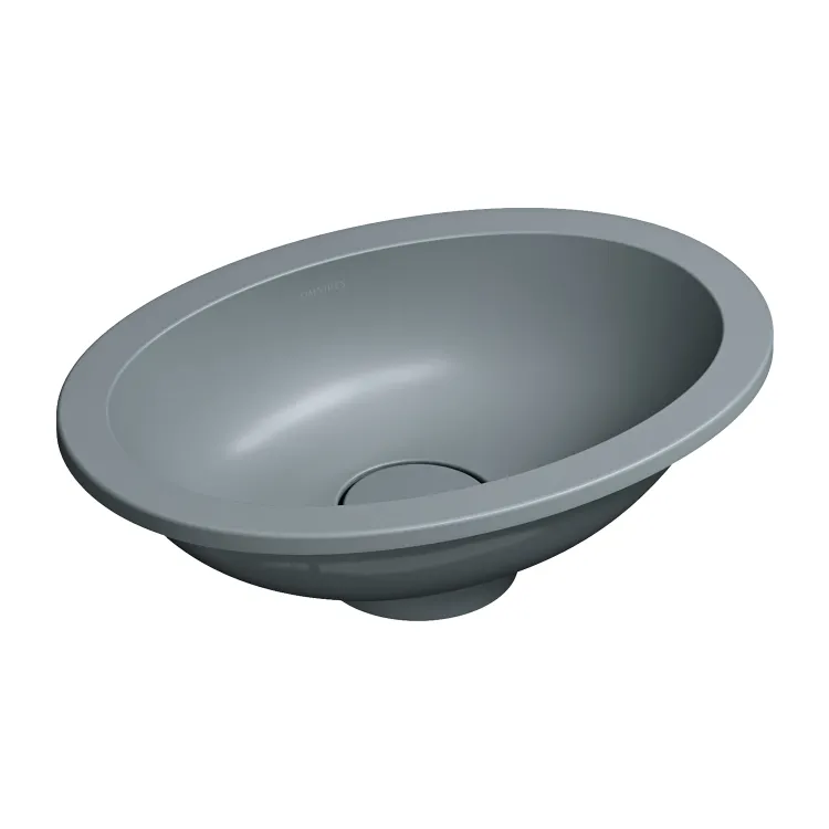 Omnires SHELL M+ kompozytowa umywalka podblatowa, 38 x 25 cm, ash grey mat SHELL380UPAG