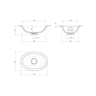 Omnires SHELL M+ kompozytowa umywalka podblatowa, 38 x 25 cm, ash grey mat SHELL380UPAG