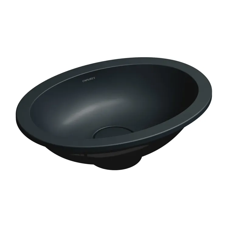 Omnires SHELL M+ kompozytowa umywalka podblatowa, 38 x 25 cm, black lava mat SHELL380UPBLV