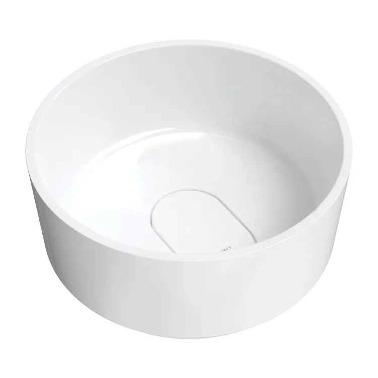 Omnires CADENCE M+ kompozytowa umywalka nablatowa, ø42 cm, biały połysk CADENCER420BP