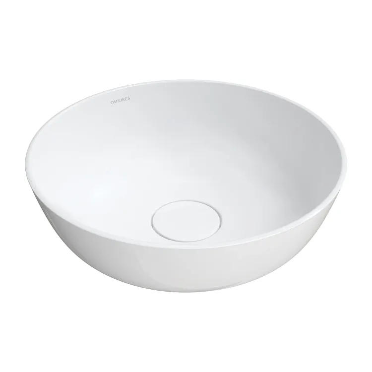 Omnires SILK M+ kompozytowa umywalka nablatowa, ø40 cm, biały mat SILKR400BM