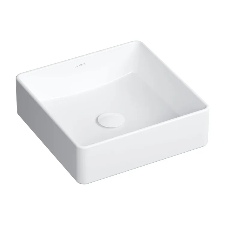 Omnires PASADENA ceramiczna umywalka nablatowa, 36 x 36 cm, biały połysk PASADENA360BP