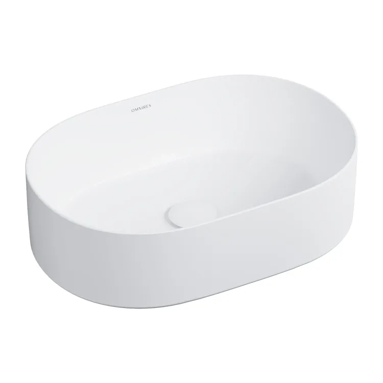 Omnires MESA ceramiczna umywalka nablatowa, 46 x 32 cm, biały mat MESA460BM