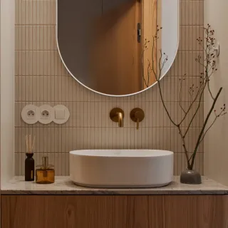 Omnires MESA ceramiczna umywalka nablatowa, 53 x 32 cm, biały połysk MESA530BP