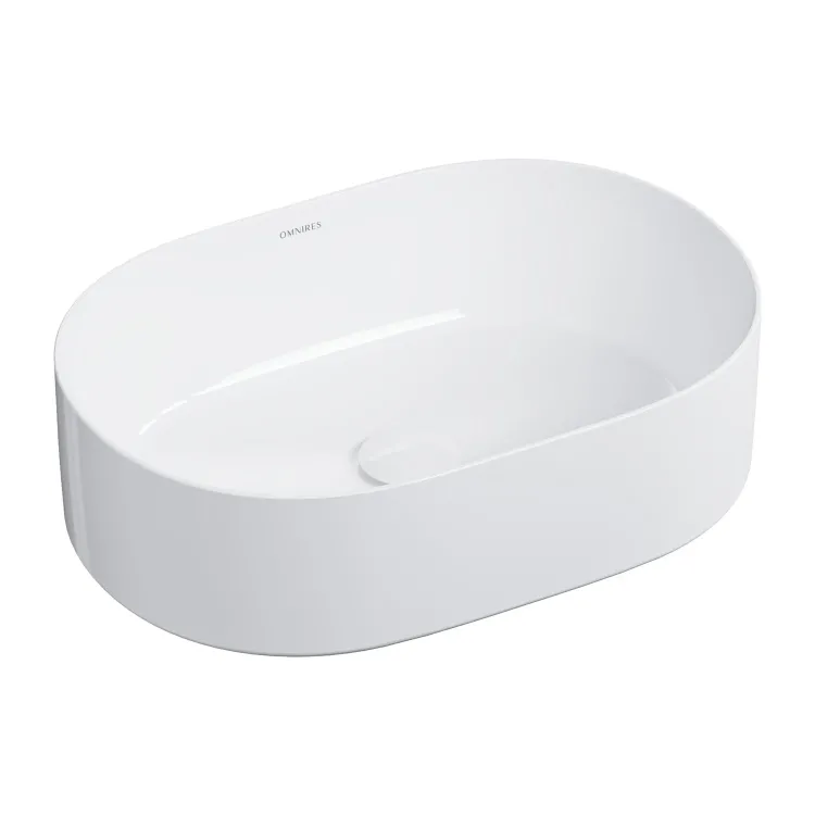 Omnires MESA ceramiczna umywalka nablatowa, 46 x 32 cm, biały połysk MESA460BP