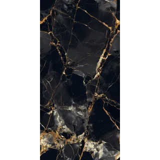 Egen Black Winter 60x120 cm płytka gresowa czarny marmur ze złotą żyłą połysk rect. (1.44)