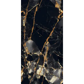 Egen Black Winter 60x120 cm płytka gresowa czarny marmur ze złotą żyłą połysk rect. (1.44)