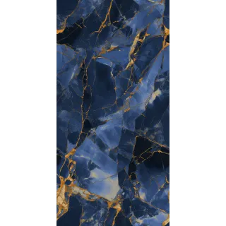 Egen Blue Winter 60x120 cm płytka gresowa niebieski marmur ze złotymi żyłami połysk (1.44)