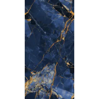 Egen Blue Winter 60x120 cm płytka gresowa niebieski marmur ze złotymi żyłami połysk (1.44)