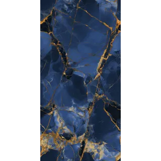 Egen Blue Winter 60x120 cm płytka gresowa niebieski marmur ze złotymi żyłami połysk (1.44)