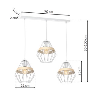 Lampa wisząca CLIFF WHITE 3xE27 MLP5519