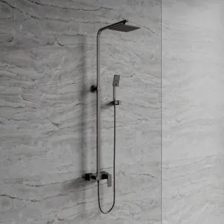 Omnires PARMA system prysznicowy natynkowy, grafit szczotkowany PM7444GR