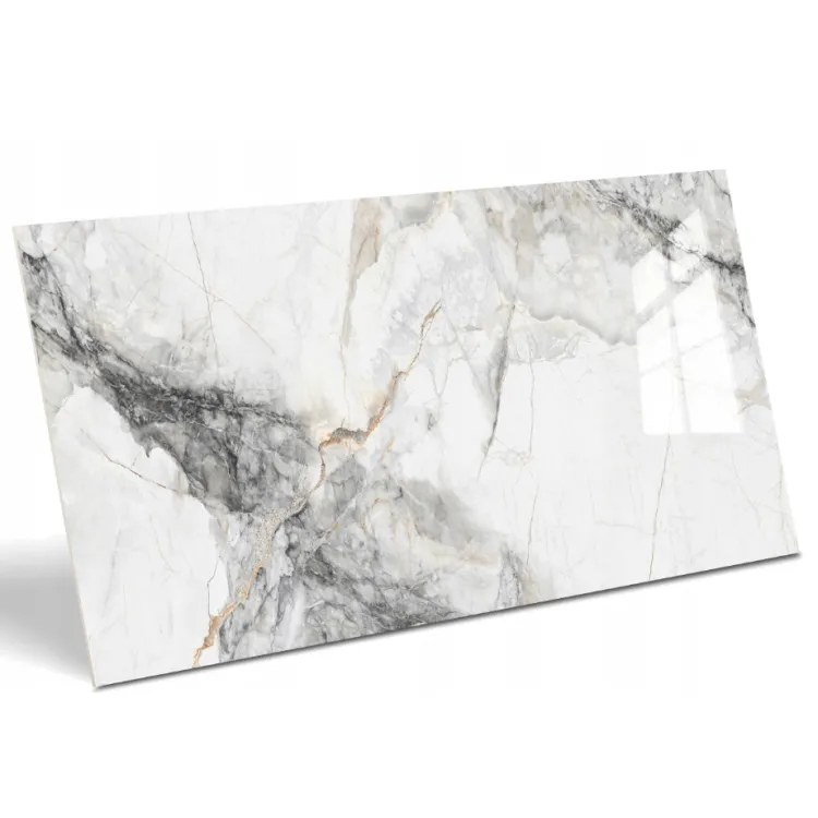 Egen Venus White 60x120 cm płytka gresowa biały marmur z szarym i złotym użyleniem połysk rect. (1.44)