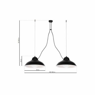 Lampa wisząca GUSTAV BLACK 2xE27 MLP4814