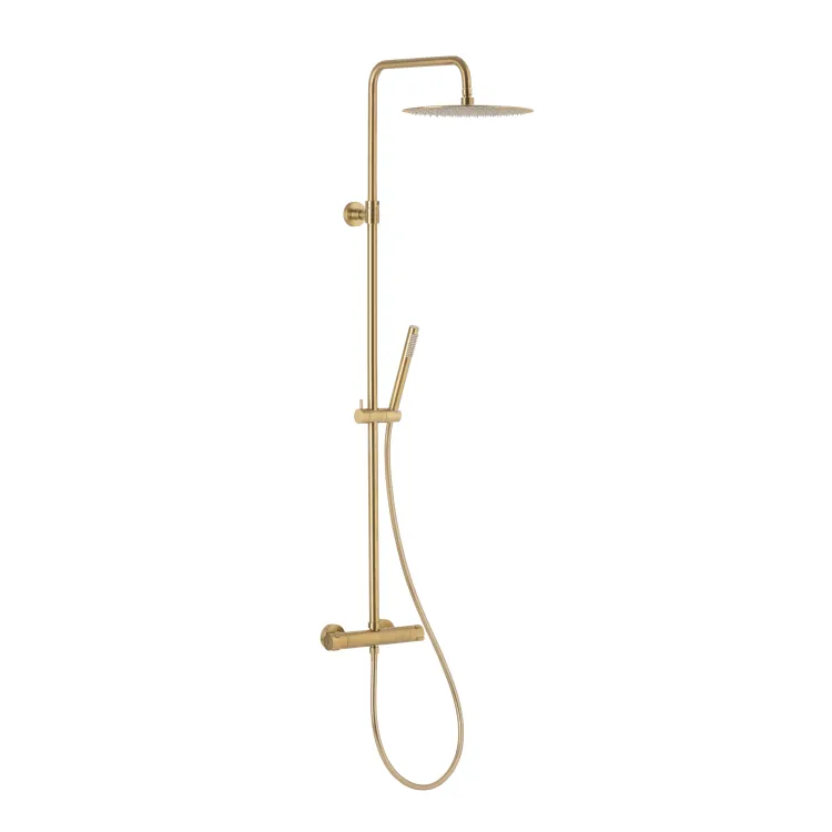 KFA Armatura MOZA PREMIUM BRUSHED GOLD deszczownia wannowa z baterią termostatyczną 5736-921-31