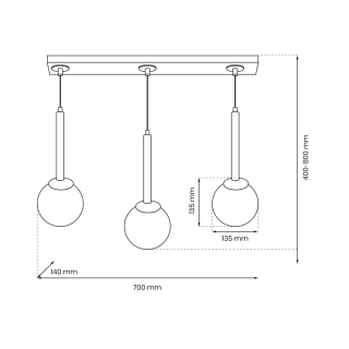 Lampa wisząca PARMA 3xE14 MLP4821