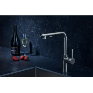 KFA Armatura DUERO BASIC INOX bateria kuchenna z wyciąganą wylewką 6623-110-22