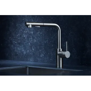 KFA Armatura DUERO BASIC INOX bateria kuchenna z wyciąganą wylewką 6623-110-22