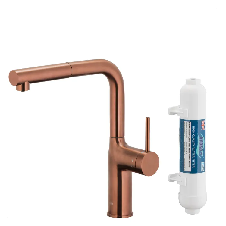 KFA Armatura DUERO PURE MOVE ROSE GOLD bateria kuchenna z filtracją wody oraz wyciąganą wylewką  6623-422-34