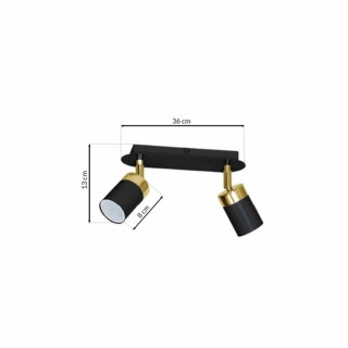 Lampa sufitowa JOKER BLACK/GOLD 2xGU10 MLP6124