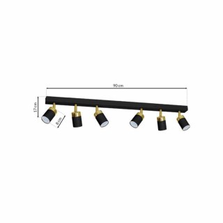 Lampa sufitowa JOKER BLACK/GOLD 6xGU10 MLP6126