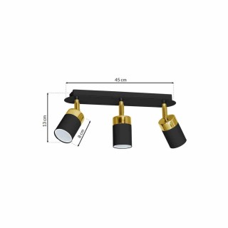 Lampa sufitowa JOKER BLACK/GOLD 3xGU10 MLP6125