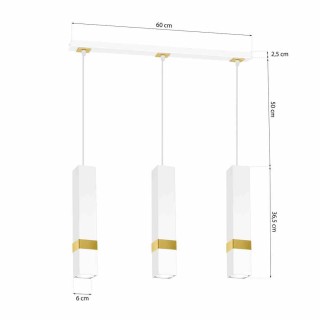 Lampa wisząca VIDAR WHITE/GOLD 3xGU10 MLP6276