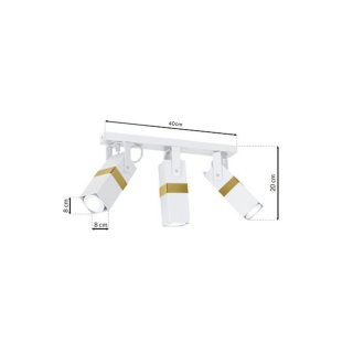 Lampa sufitowa VIDAR WHITE/GOLD 3xGU10 MLP6274