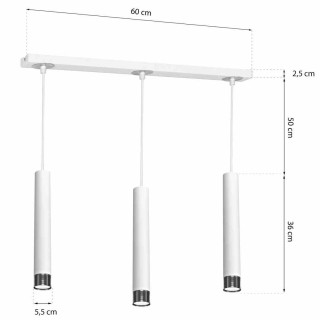 Lampa wisząca DANI WHITE/CHROME 3xGU10 MLP6228