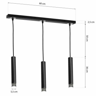 Lampa wisząca DANI BLACK/CHROME 3xGU10 MLP6232